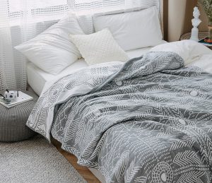 Large Reversible Grey Scandi Nordic Sofa Throw Blanket Boho Throw Bed Blanket