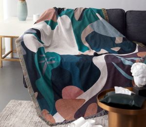 Tropical Jungle Abstract Tapestry Throw Blanket