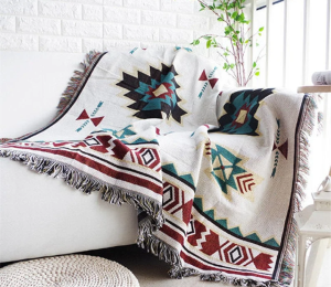 Aztec Tribal Pattern Cotton Throw
