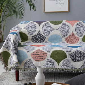 Retro Vintage Mid Century Tapestry Throw Blanket Nordic Cotton Throw Sofa Blanket