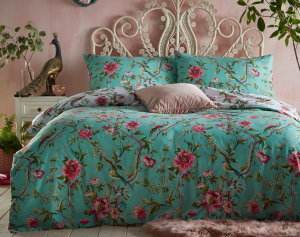 Chinoiserie Green Floral Duvet Cover Set