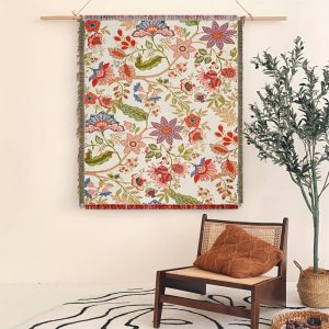 Floral Tapestry Throw Blanket